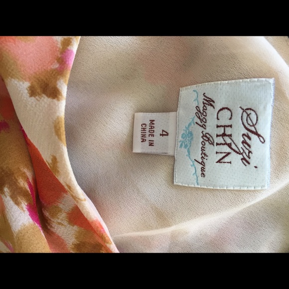 100% SILK FLORAL maxi DRESS, size 4. - Picture 6 of 6